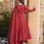 Red digital printed cotton kurta plazzo dupatta set for women