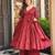 Red digital printed cotton kurta plazzo dupatta set for women