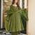 Green digital printed cotton kurta plazzo dupatta set for women