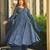 Blue digital printed cotton kurta plazzo dupatta set for women