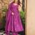 Purple digital printed cotton kurta plazzo dupatta set for women