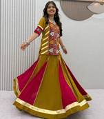 Mustard Yellow Navratri Lehenga Choli 