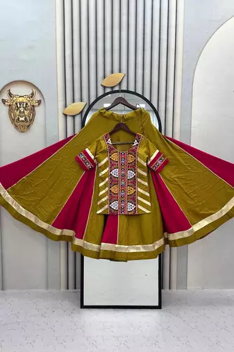 Mustard Yellow Navratri Lehenga Choli 