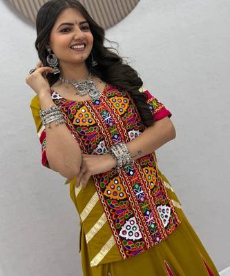 Mustard Yellow Navratri Lehenga Choli  3