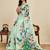 light green digital print chinon saree with blouse