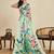 light green digital print chinon saree with blouse