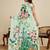 light green digital print chinon saree with blouse