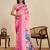 pink digital print chinon saree with blouse