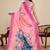 pink digital print chinon saree with blouse