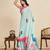 blue digital print chinon saree with blouse