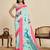 blue digital print chinon saree with blouse