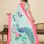 blue digital print chinon saree with blouse