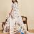 peach digital print chinon saree with blouse