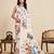 peach digital print chinon saree with blouse