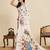 peach digital print chinon saree with blouse