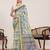 Parrot green digital print with jari border linan saree with blouse