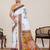 White digital print with jari border linan saree with blouse
