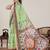 Light green digital print with jari border linan saree with blouse
