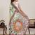 Light green digital print with jari border linan saree with blouse