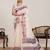 Light pink digital print with jari border linan saree with blouse