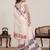 Light pink digital print with jari border linan saree with blouse
