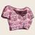 Dark pink digital print with jari border linan saree with blouse