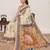 Cream digital print with jari border linan saree with blouse