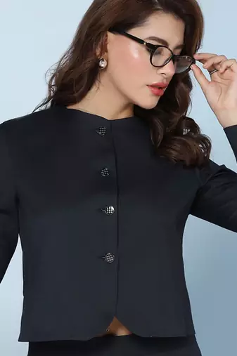 Striped single-breasted blazers