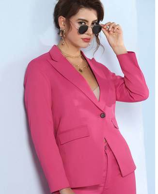 Peaked lapel collar single breasted blazer 3