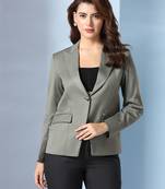 Notched lapel single-breasted blazer