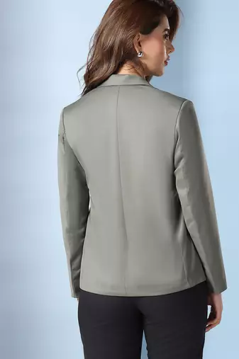 Notched lapel single-breasted blazer