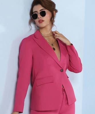 Peaked lapel collar single breasted blazer 5