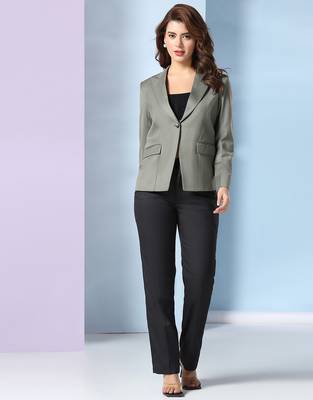 Notched lapel single-breasted blazer 4