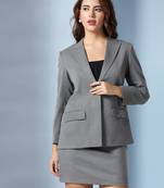 Notched lapel single-breasted blazer