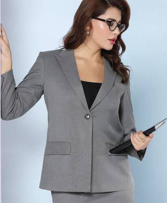 Notched lapel single-breasted blazer 3