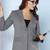 Notched lapel single-breasted blazer
