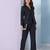Notched lapel long sleeves front open blazer
