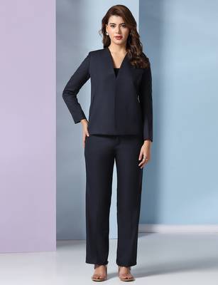 Notched lapel long sleeves front open blazer 4