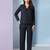 Notched lapel long sleeves front open blazer