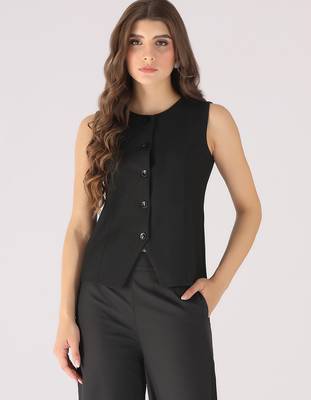Women black waistcoat 1