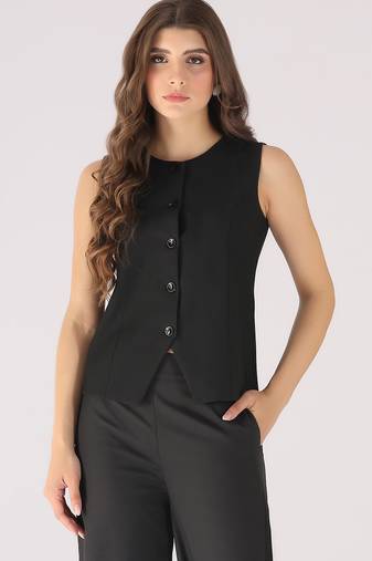 Women black waistcoat