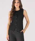 Women black waistcoat