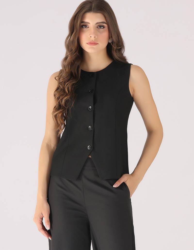 Women black waistcoat
