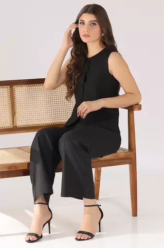 Women black waistcoat