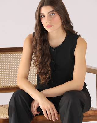 Women black waistcoat 4