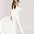 Women white 1 button notched lapel blazer