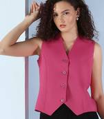 Women hot pink waistcoat