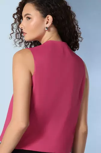 Women hot pink waistcoat