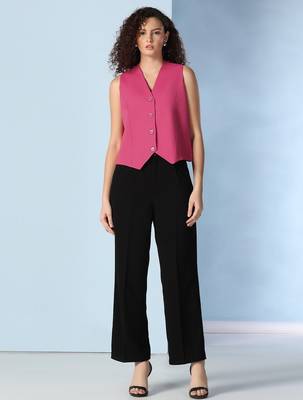 Women hot pink waistcoat 3