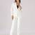 Women white 1 button notched lapel blazer